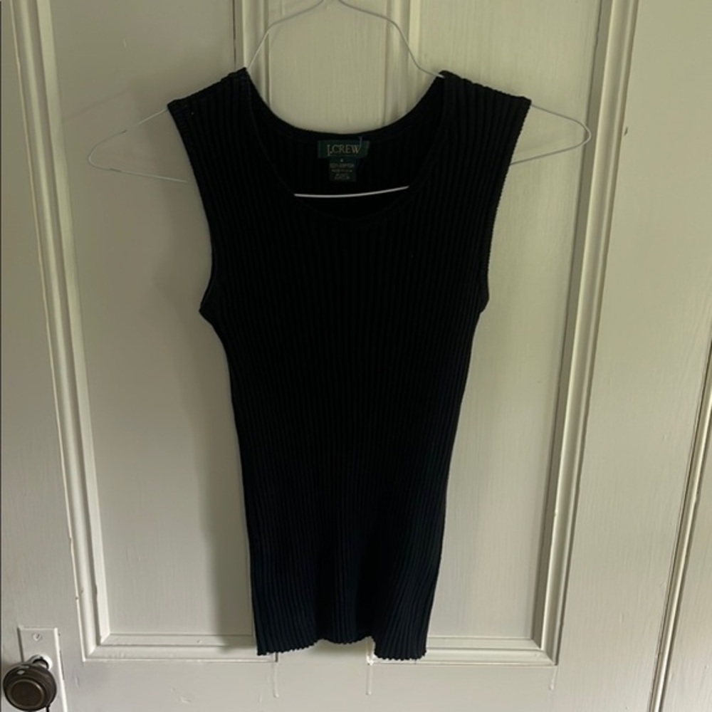 J. Crew Black Ribbed Sleeveless Top